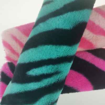 15mm Tricot πλεκτό 100% πολυεστέρα πολύ μαλακό ζέβρα-στριχτή εκτυπωμένο ψεύτικο κουνελάκι γούνα ύφασμα