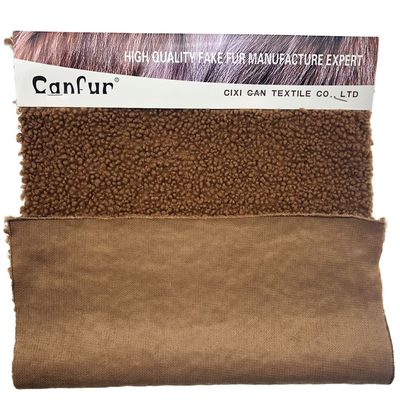 Μεσαίου βάρους πλακέ 100% πολυεστέρα Sherpa Fux Fur Fabric για παιχνίδια και ένδυση