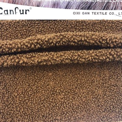 Μεσαίου βάρους πλακέ 100% πολυεστέρα Sherpa Fux Fur Fabric για παιχνίδια και ένδυση