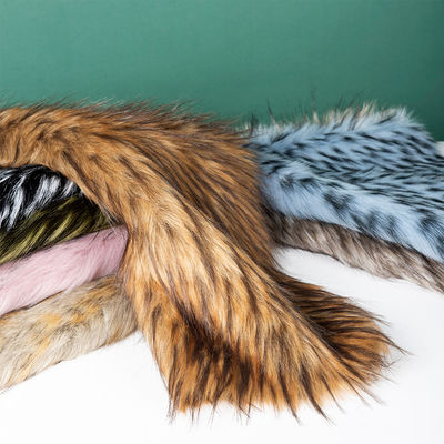 Τεχνική χρώμα Murmasky Fluffy Long Pile False Raccoon Fur Fabric για ρούχα