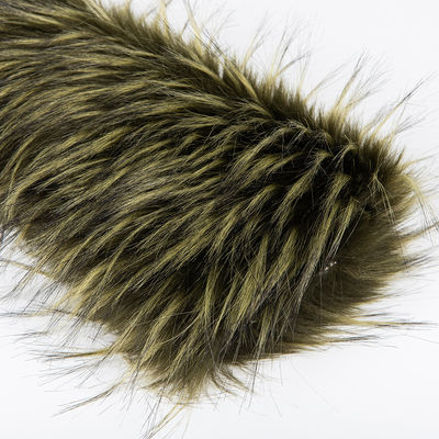Τεχνική χρώμα Murmasky Fluffy Long Pile False Raccoon Fur Fabric για ρούχα