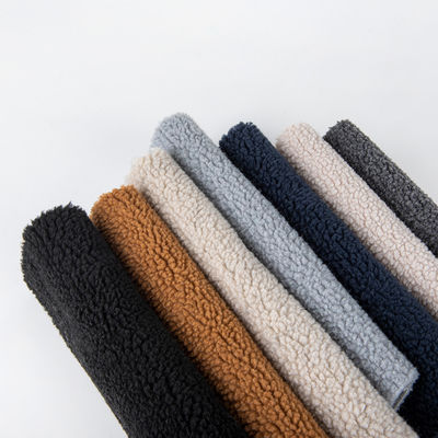 Προσαρμόσιμα νήματα Count Sherpa Lamb Borg Wool Plain Plush Fabric για ένδυση