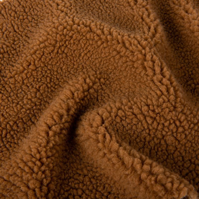 Προσαρμόσιμα νήματα Count Sherpa Lamb Borg Wool Plain Plush Fabric για ένδυση