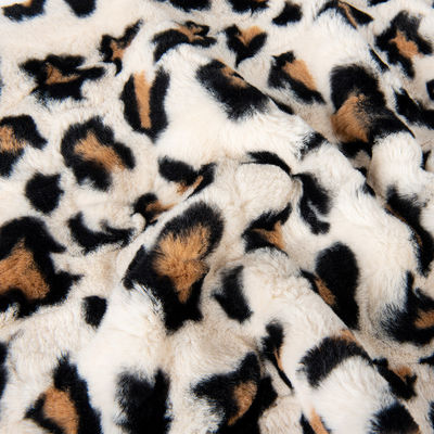 Υφάσματα πλεκτά 100% πολυεστέρα Super Soft Leopard Print Rabbit Fur Φαλακές γούνες