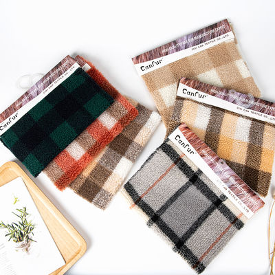 Ελαφρύ και μονωτικό 100% Polyester Plaid Sherpa Fleece Fabric για ενδύματα Shell