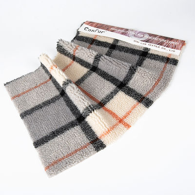 Ελαφρύ και μονωτικό 100% Polyester Plaid Sherpa Fleece Fabric για ενδύματα Shell