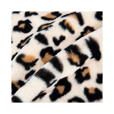 100% Polyester Super Soft Leopard Print Rabbit Fur Φαλακές Φούρνο ύφασμα για την κατασκευή ένδυσης