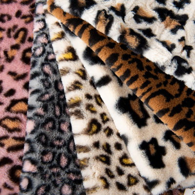 100% Polyester Super Soft Leopard Print Rabbit Fur Φαλακές Φούρνο ύφασμα για την κατασκευή ένδυσης