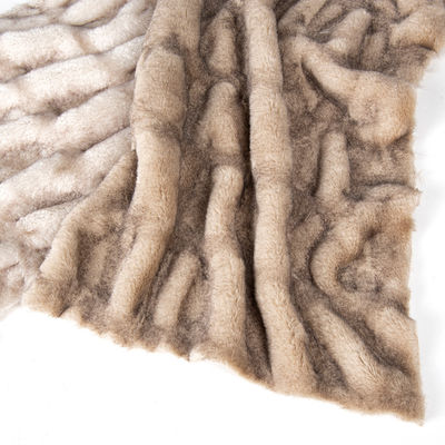 Χρωματιστό Polyester Fux Rabbit Fur Fabric για στρώμα σεντόνι βαρύ βάρος πλεκτό ύφασμα