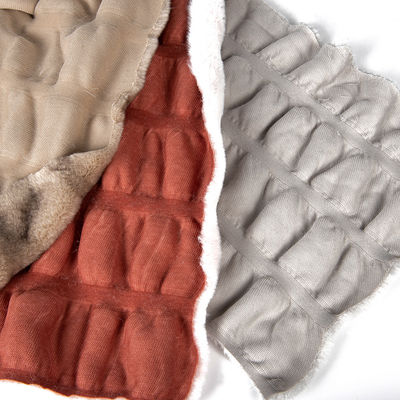 Χρωματιστό Polyester Fux Rabbit Fur Fabric για στρώμα σεντόνι βαρύ βάρος πλεκτό ύφασμα