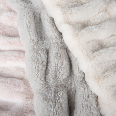 Χρωματιστό Polyester Fux Rabbit Fur Fabric για στρώμα σεντόνι βαρύ βάρος πλεκτό ύφασμα
