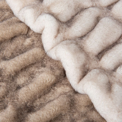 Χρωματιστό Polyester Fux Rabbit Fur Fabric για στρώμα σεντόνι βαρύ βάρος πλεκτό ύφασμα