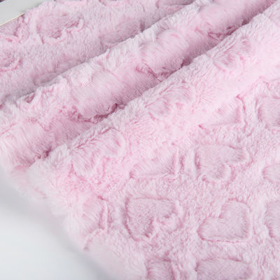 100% Polyester Rabbit Fux Fur Fabric για χειμερινό παλτό μαλακό μοτίβο βούρτσας Tricot πλεκτό
