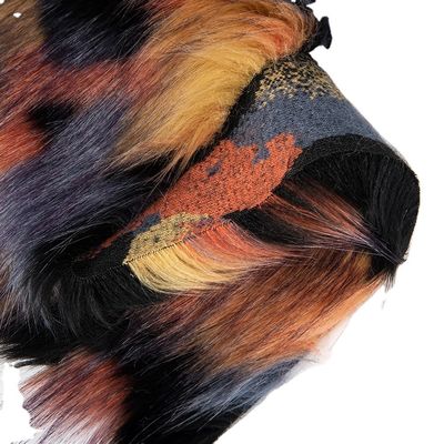 Πολυχρωματικό ύφασμα τεχνητής γούνας Jacquard για σεξουαλικά ρούχα ομορφιάς και χειμερινή ένδυση