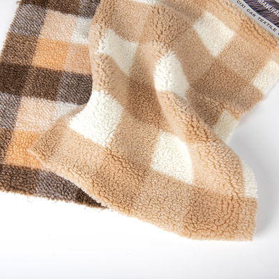 Υφάσματα από πλεκτό 100% πολυεστέρα Jacquard Lamb Borg Sherpa Fleece
